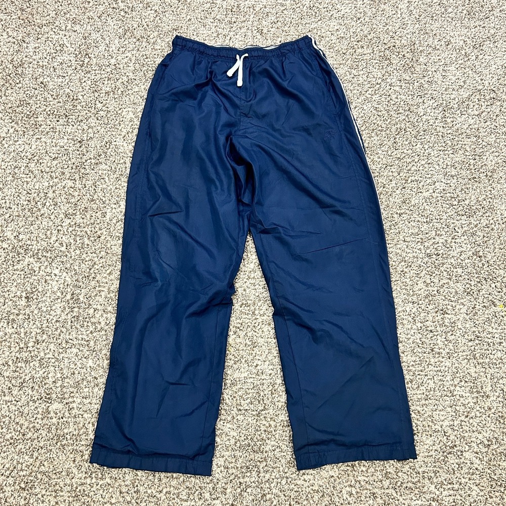 Vintage Starter Track Pants Men's Medium (32-34) Navy Blue Ankle Zipper Baggy